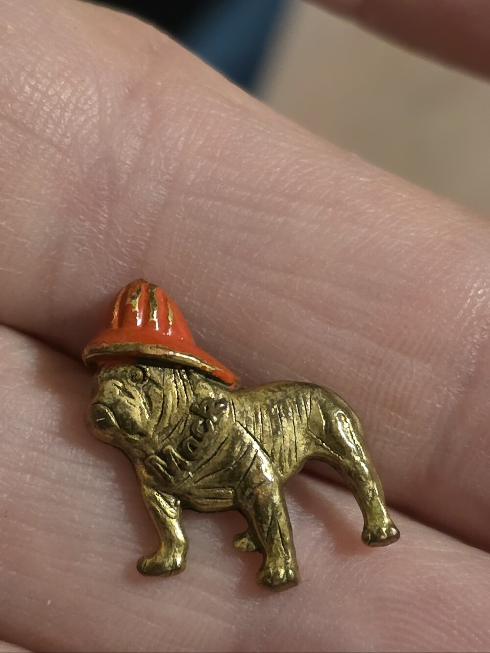 Vintage Mack Truck Bulldog Lapel Pin Red Firefighter Fireman Hat Ballou Clutch